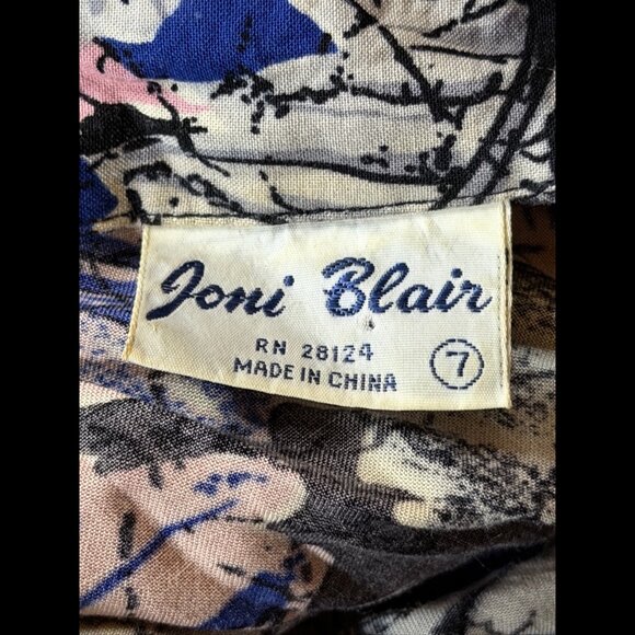 Joni Blair Shirt Dress 7 Womens Multicolor Short Sleeve Collared Leafy Floral - Picture 9 of 10